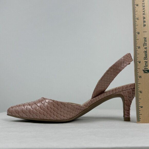 Andrew Geller Neveah Womens Coral Slingback Kitten Heels Pointed Toe Size 7M - Picture 10 of 11